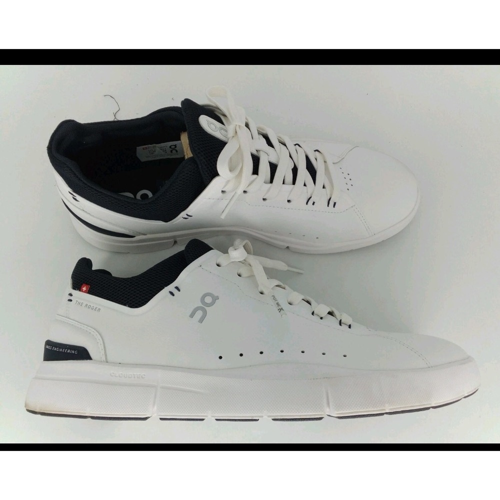 On Cloud The Roger Advantage 5 Waterproof Running Shoes White Blue women  sz 7.5